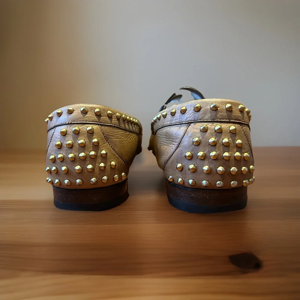 Gucci 1953 Shoes Horsebit Studded Dress Loafers Brown Mens Sz US‎ 9